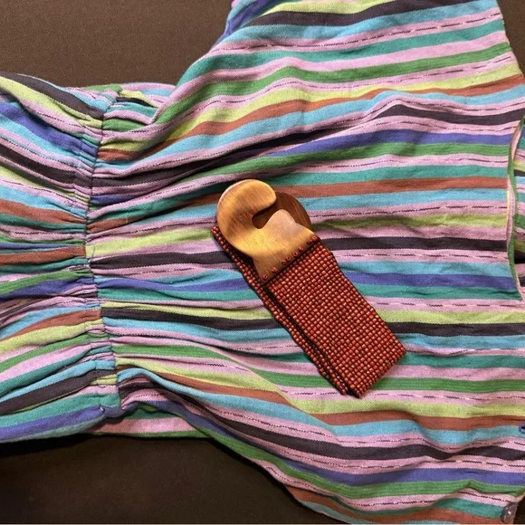 Vintage Striped Multi-Color Wide-Leg Jumpsuit - Picture 4 of 4